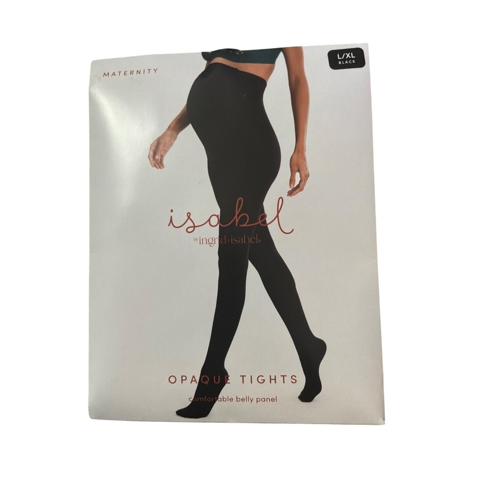Isabel Maternity Tights by Ingrid + Isabel Sz L/XL Opaque Black NWT